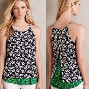 Anthropologie X Porridge Black, White & Green Women's Top